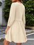 Femmes Plain Blanc Col Rond Confortable Mini Robe Décontracté