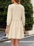 Femmes Plain Blanc Col Rond Confortable Mini Robe Décontracté