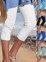 Pantalons De Yoga Femmes Plain Toutes Les Saisons Décontracté Quotidien Jersey Corsaire Droit Régulier T.-N.-L.
