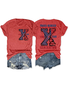 T-shirts Femmes Décontracté Été Lettres de texte Polyester Aucune élasticité Quotidien Ample Mancheron Droit