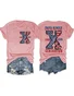 T-shirts Femmes Décontracté Été Lettres de texte Polyester Aucune élasticité Quotidien Ample Mancheron Droit