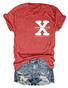 T-shirts Femmes Simple Été Lettres de texte Polyester Aucune élasticité Ample Mancheron Col Rond Régulier