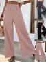 Pantalons Décontracté Plain Printemps / Automne Polyester Micro-élasticité Quotidien Cordon de Serrage Long Droit pour Femmes