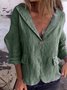 à Col Revers Manches Longues Régulier Plain Blouson Boucle pour Femmes