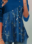 T-shirts Décontracté Floral Printemps / Automne Quotidien Ample Jersey Manches Longues Régulier Boucle pour Femmes