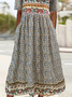 Femmes Floral Multicolore Col Rond Confortable Robe Maxi Décontracté