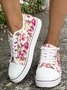 Toile Chaussures Décontracté Floral Toutes Les Saisons Quotidien Bout Rond Toile Caoutchouc à Lacets Toile pour Femmes