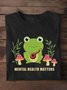 T-shirts Femmes Décontracté Été Lettres de texte Coton Ample Manches Courtes Col Rond Droit Régulier