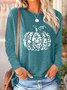 T-shirts Décontracté Printemps / Automne Motif de citrouille Ample Col Rond Régulier Droit Régulier Élasticité moyenne pour Femmes