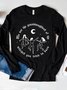 T-shirts Décontracté Printemps / Automne Lettres de texte Coton Quotidien Ample Manches Longues Régulier Droit pour Femmes