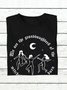 T-shirts Décontracté Printemps / Automne Lettres de texte Coton Quotidien Ample Manches Longues Régulier Droit pour Femmes