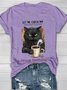 T-shirts Femmes Décontracté Été Chat Quotidien Manches Courtes Col Rond Droit Régulier Élasticité moyenne
