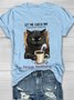 T-shirts Femmes Décontracté Été Chat Quotidien Manches Courtes Col Rond Droit Régulier Élasticité moyenne