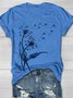 T-shirts Décontracté Été Pissenlit Quotidien Manches Courtes Droit Régulier Élasticité moyenne Oui pour Femmes