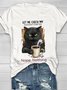 T-shirts Femmes Décontracté Été Chat Quotidien Manches Courtes Col Rond Droit Régulier Élasticité moyenne
