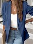à Col Revers Manches Longues Régulier Plain Blazer pour Femmes