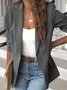 à Col Revers Manches Longues Régulier Plain Blazer pour Femmes