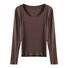 T-shirts Décontracté Plain Printemps / Automne à Haute Élasticité Quotidien Manches Longues Col Rond Droit Régulier pour Femmes