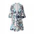 Femmes Ethnique Fleur Col V Confortable Mini Robe Décontracté
