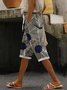Pantalons Rayé Décontracté Été Polyester Aucune élasticité Ample Taille Élastique Droit Régulier pour Femmes