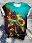 T-shirts Femmes Décontracté Papillon Été Quotidien Ample Jersey Manches Courtes Col Rond Droit