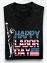 T-shirts Décontracté Printemps / Automne Imprimé de Lettre Motif Micro-élasticité Manches Longues Col Rond Régulier Droit Régulier pour Femmes