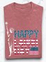 T-shirts Décontracté Printemps / Automne Imprimé de Lettre Motif Micro-élasticité Manches Longues Col Rond Régulier Droit Régulier pour Femmes