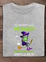 T-shirts Femmes Décontracté Printemps / Automne Imprimé de Lettre Motif Coton Quotidien Ample Manches Longues Col Rond Régulier