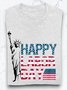 T-shirts Décontracté Printemps / Automne Imprimé de Lettre Motif Micro-élasticité Manches Longues Col Rond Régulier Droit Régulier pour Femmes