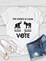 T-shirts Décontracté Été Lettres de texte Coton Quotidien Manches Courtes Régulier Droit Régulier pour Femmes