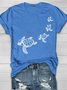 T-shirts Femmes Décontracté Été Tortue Coton Quotidien Ample Manches Courtes Droit Élasticité moyenne