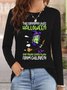 T-shirts Femmes Décontracté Printemps / Automne Imprimé de Lettre Motif Coton Quotidien Ample Manches Longues Col Rond Régulier