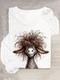 T-shirts Décontracté Imprimé d'Animal Printemps / Automne Quotidien Ample Régulier Droit Régulier Oui pour Femmes
