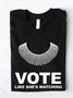 T-shirts Femmes Décontracté Été Lettres de texte Coton Micro-élasticité Quotidien Manches Courtes Trapèze Régulier