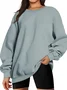 Sweat-shirts Décontracté Plain Printemps / Automne Polyester Aucune élasticité Quotidien Ample Manches Longues Trapèze pour Femmes