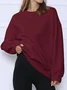 Sweat-shirts Décontracté Plain Printemps / Automne Polyester Aucune élasticité Quotidien Ample Manches Longues Trapèze pour Femmes