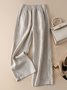 Pantalons Femmes Décontracté Plain Printemps / Automne Coton Taille Haute Aucune élasticité Ample Long Droit