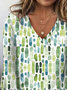 T-shirts Femmes Décontracté Printemps / Automne Abstrait Géométrie Col V Quotidien Ample Jersey Droit Régulier