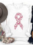 T-shirts Femmes Décontracté Printemps / Automne Papillon Coton Quotidien Ample Manches Longues Col Rond Régulier