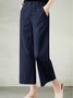 Pantalons Femmes Décontracté Plain Printemps / Automne Coton Taille Haute Quotidien Ample Long Régulier