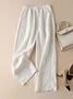 Pantalons Femmes Décontracté Plain Printemps / Automne Coton Taille Haute Aucune élasticité Ample Long Droit