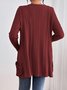 Élasticité moyenne Manches Longues Régulier Plain Kimono Poche Couture pour Femmes