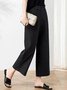 Pantalons Femmes Décontracté Plain Printemps / Automne Coton Taille Haute Quotidien Ample Long Régulier