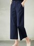 Pantalons Femmes Décontracté Plain Printemps / Automne Coton Taille Haute Quotidien Ample Long Régulier