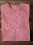 T-shirts Femmes Décontracté Printemps / Automne Papillon Coton Quotidien Ample Manches Longues Col Rond Régulier
