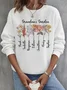 Sweat-shirts Décontracté Lettres de texte Printemps / Automne Polyester Poids lourd Micro-élasticité Quotidien Ample Régulier pour Femmes