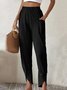 Pantalons Femmes Décontracté Plain Printemps / Automne Aucune élasticité Quotidien Taille Élastique Pantalon droit Long Régulier