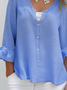 Chemisiers1 Femmes Décontracté Plain Printemps / Automne Polyester Aucune élasticité Quotidien Ample Entaillé Boucle