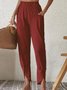 Pantalons Femmes Décontracté Plain Printemps / Automne Aucune élasticité Quotidien Taille Élastique Pantalon droit Long Régulier