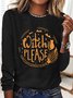 T-shirts Femmes Décontracté Printemps / Automne Imprimé de Lettre Motif Micro-élasticité Quotidien Ample Manches Longues Col Rond Régulier